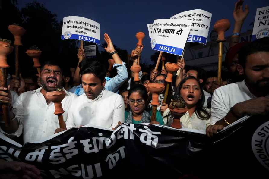 NSUI protest over NEET 2024 results