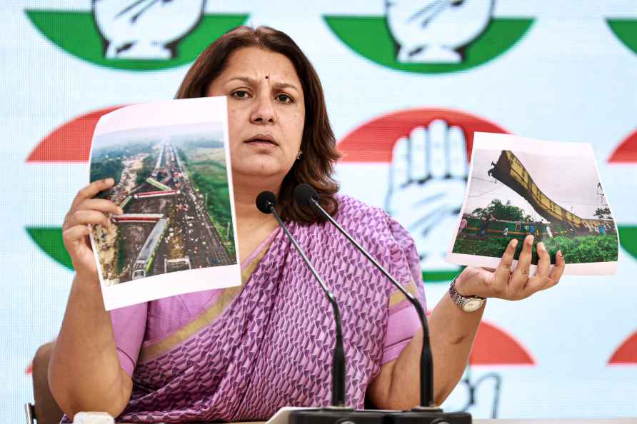 New Delhi: Congress leader Supriya Shrinate addresses a press conference...