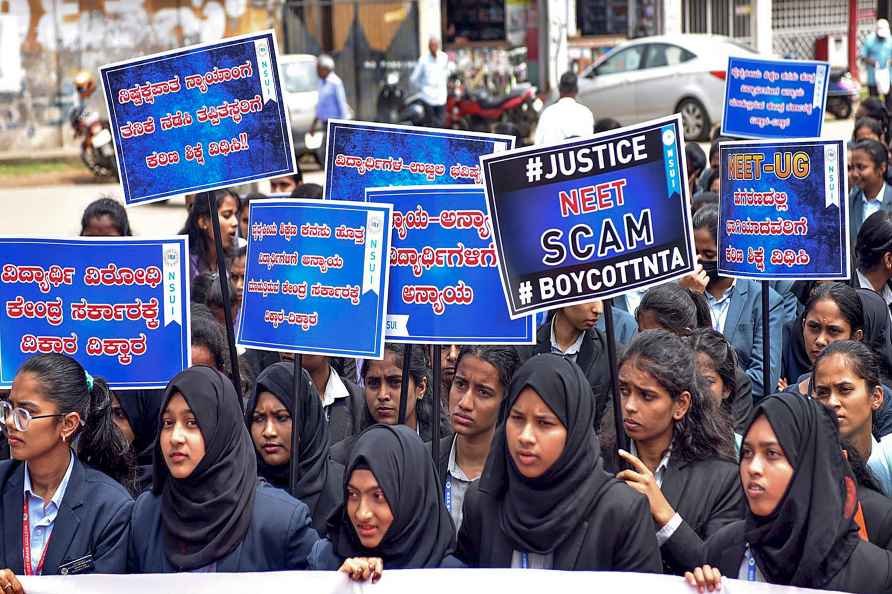 Students protest over NEET results row