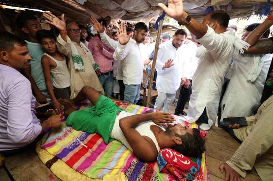 Tejashwi Yadav meets post-poll violence victim