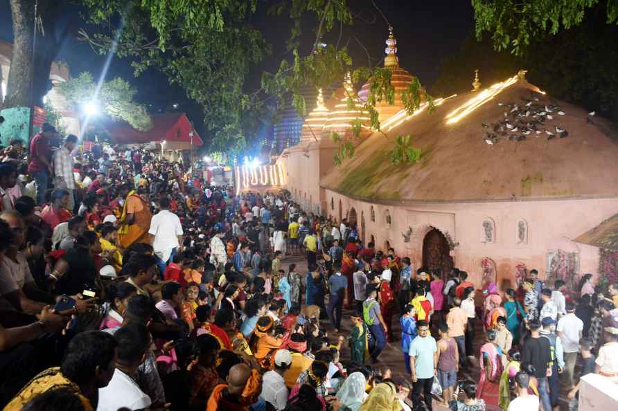 Guwahati: Devotees at Kamakhya temple during the annual Ambubachi...