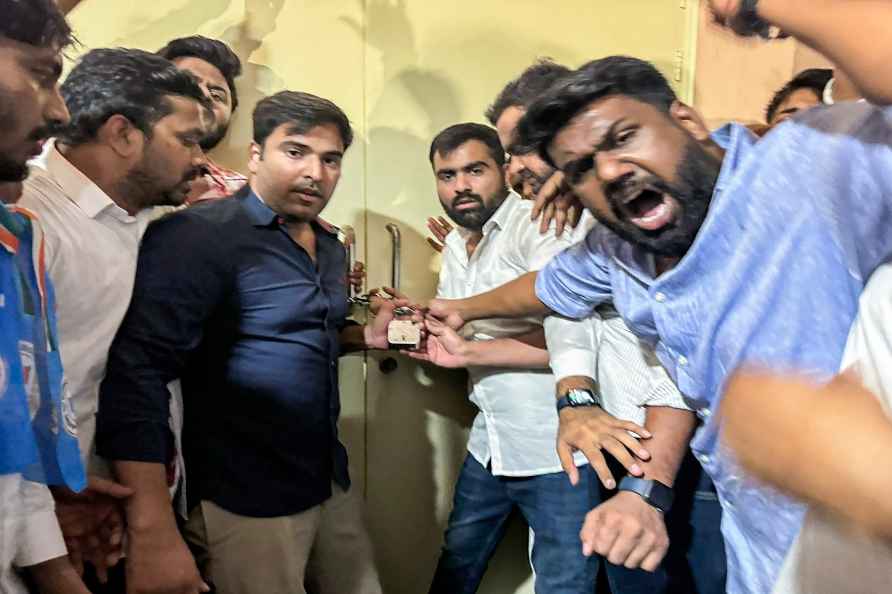 NSUI protest at NTA office in Noida