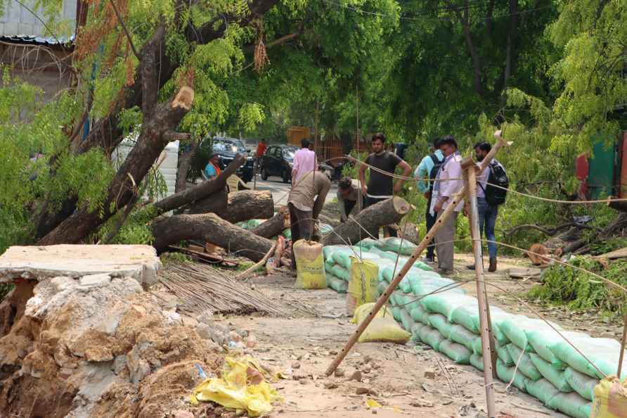 Rescue operation after wall collapsed in Delhi