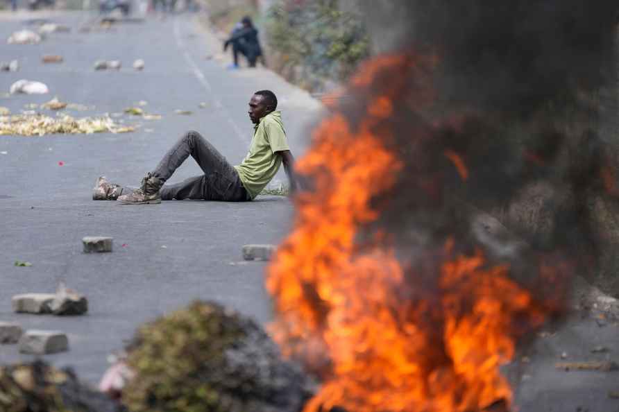 Protest in the Mlolongo area, Nairobi,