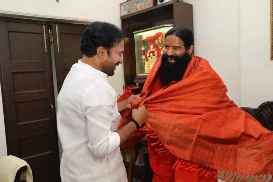 G Kishan Reddy meets Yog Guru Baba Ramdev