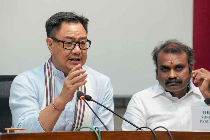 New Delhi: Minister of Parliamentary Affairs Kiren Rijiju addresses...