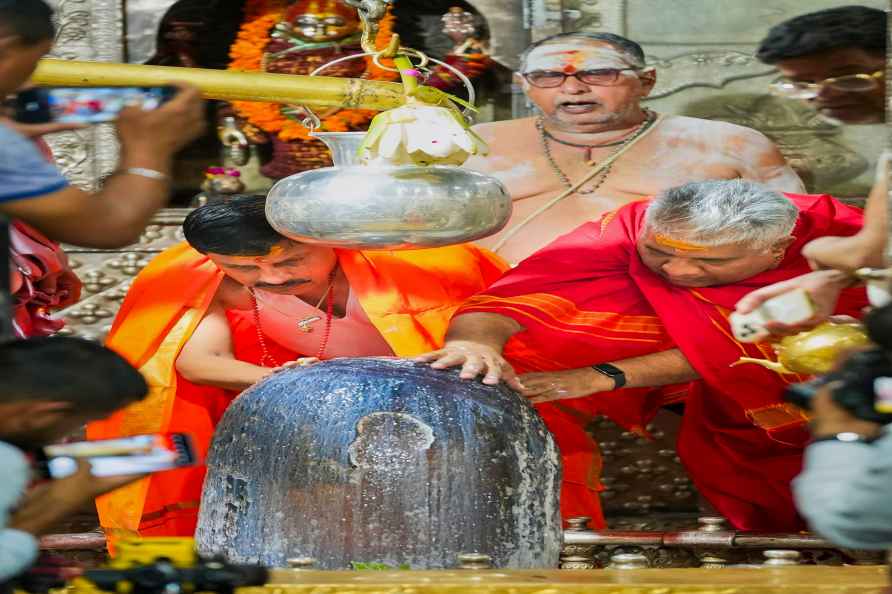 Bhupender Yadav, Mohan Yadav at Mahakaleshwar Temple