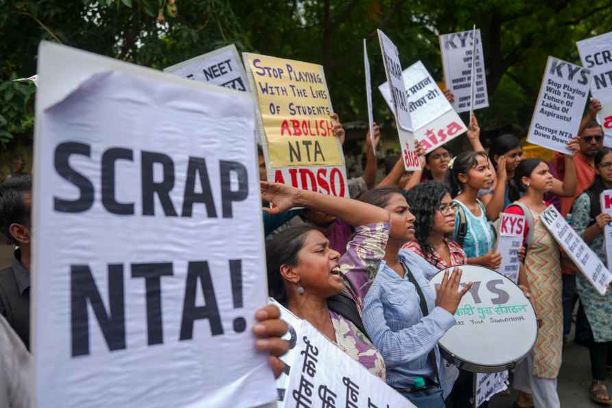 Protest over alleged NEET scam