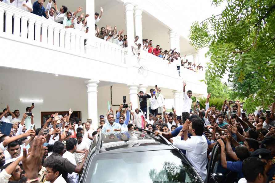 YS Jagan Mohan Reddy greets people