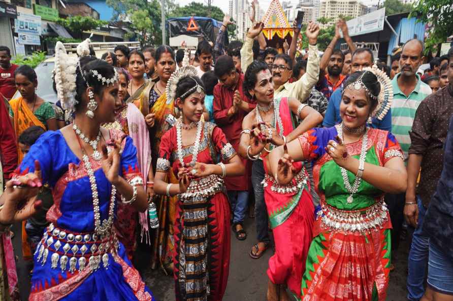 Thane: Artists perform during the annual ‘Rath Yatra’, in Thane, ...?