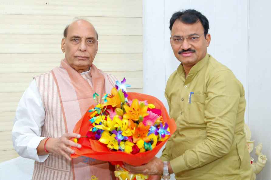 Rajnath Singh with Prem Chand Bairwa