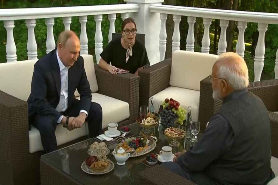 **EDS: SCREENSHOT VIA PTI VIDEOS** Moscow: Prime Minister Narendra...