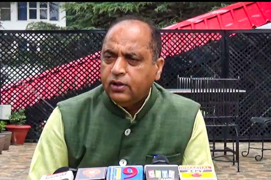 Jairam Thakur interacts with media