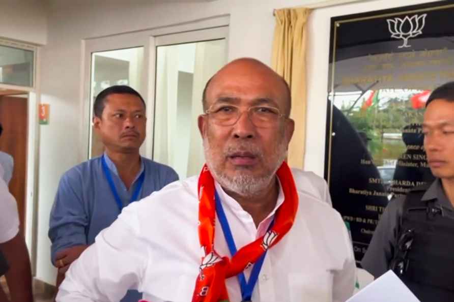 N Biren Singh speaks to media