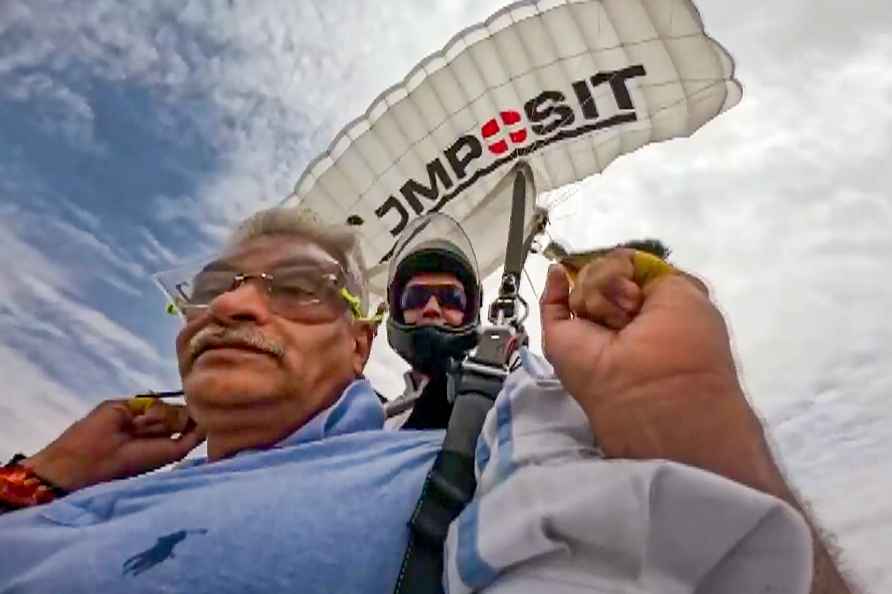 Gajendra Singh Shekhawat on World Skydiving Day