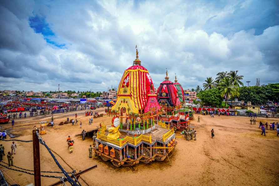 Puri: Chariots of Lord Jagannath, Goddess Subhadra, and Lord Balabhadra...