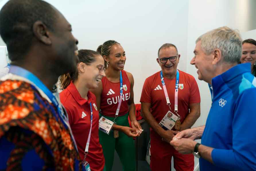 Thomas Bach in the Olympic Village