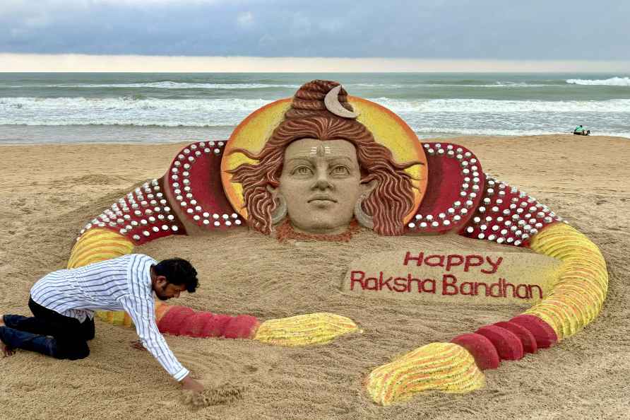 Sand art on Raksha Bandhan festival