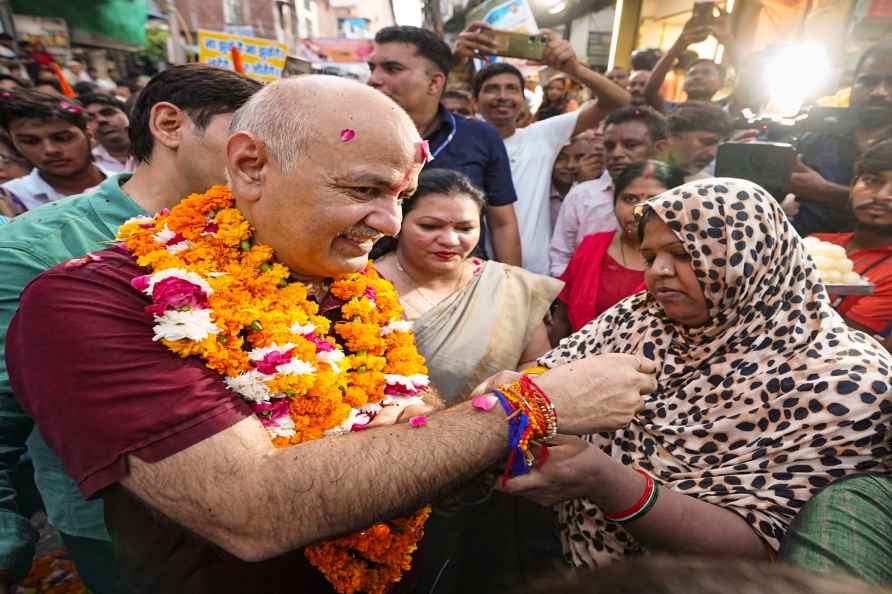 Manish Sisodia during 'Padyatra'