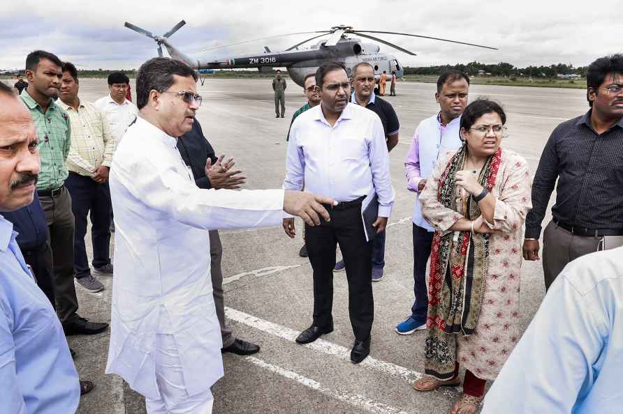 Manik Saha inspects flood-hit areas