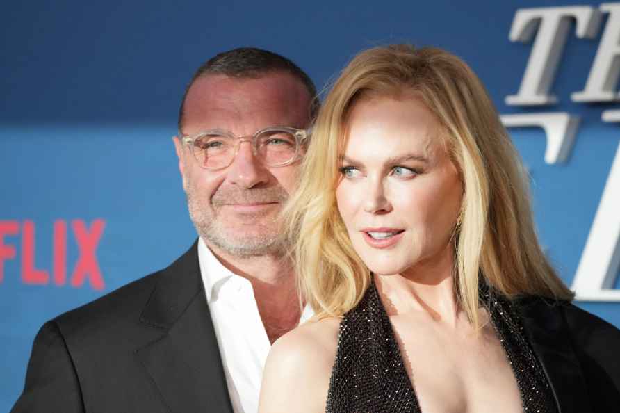 Liev Schreiber, left, and Nicole Kidman attend the premiere of 