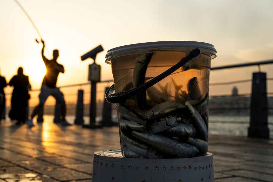 A man casts his line into the Bosphorus