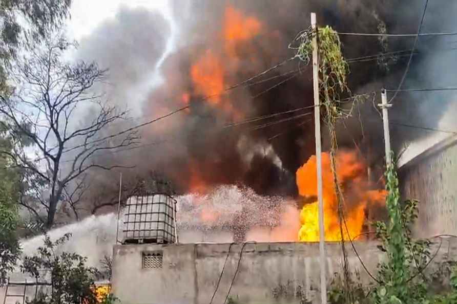 Fire at factory near Hyderabad