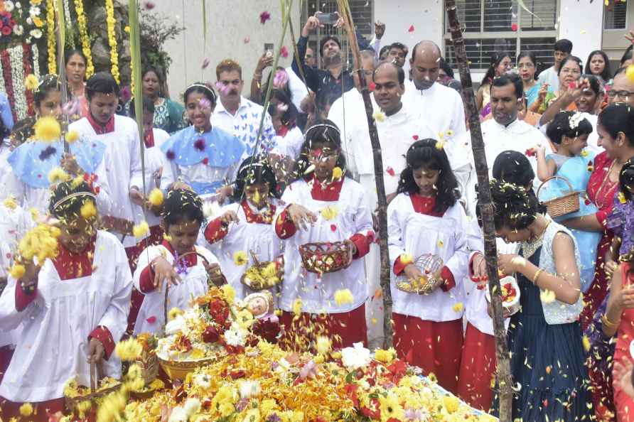 Mangalore: People during the Feast of Blessing of New corns-Nativity...