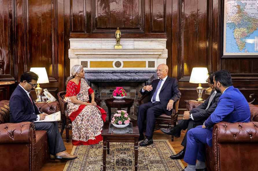 Nirmala Sitharaman with Klaus Schwab