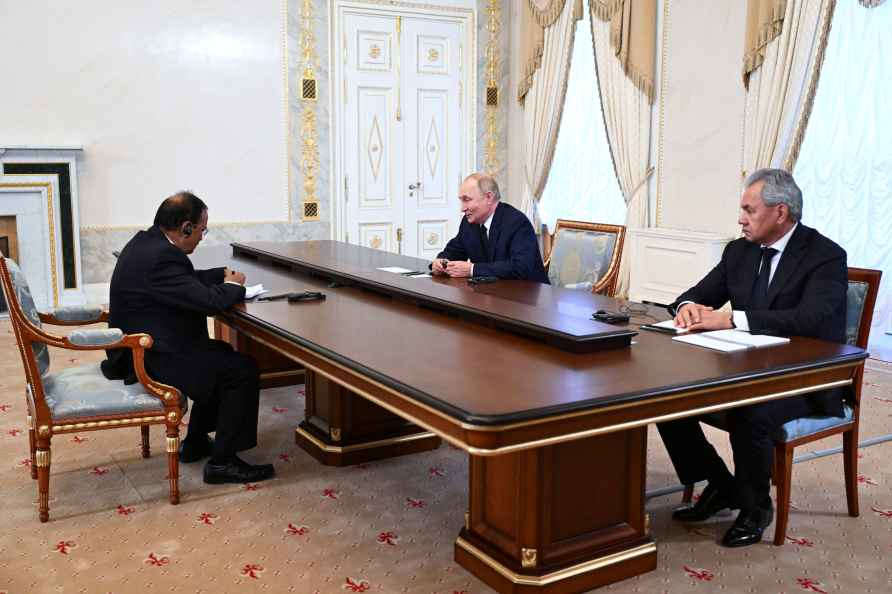 Vladimir Putin,Ajit Doval, Sergei Shoigu