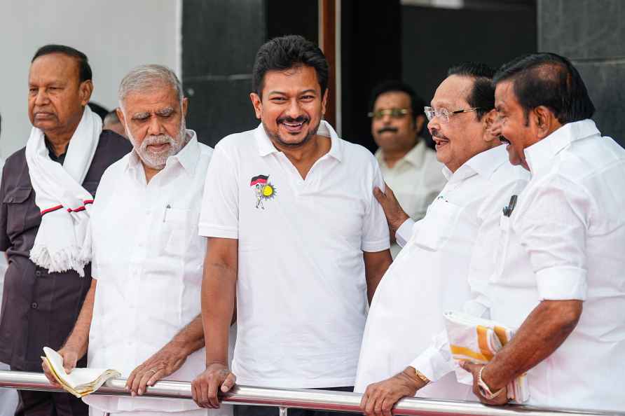 DMK leaders at Chennai airport to receive Stalin