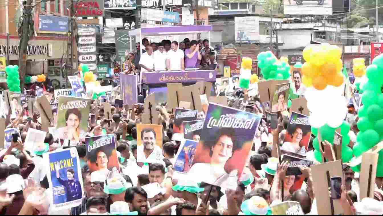 Wayanad bypolls: Supporters line up on roads as Priyanka Gandhi heads for nomination filing