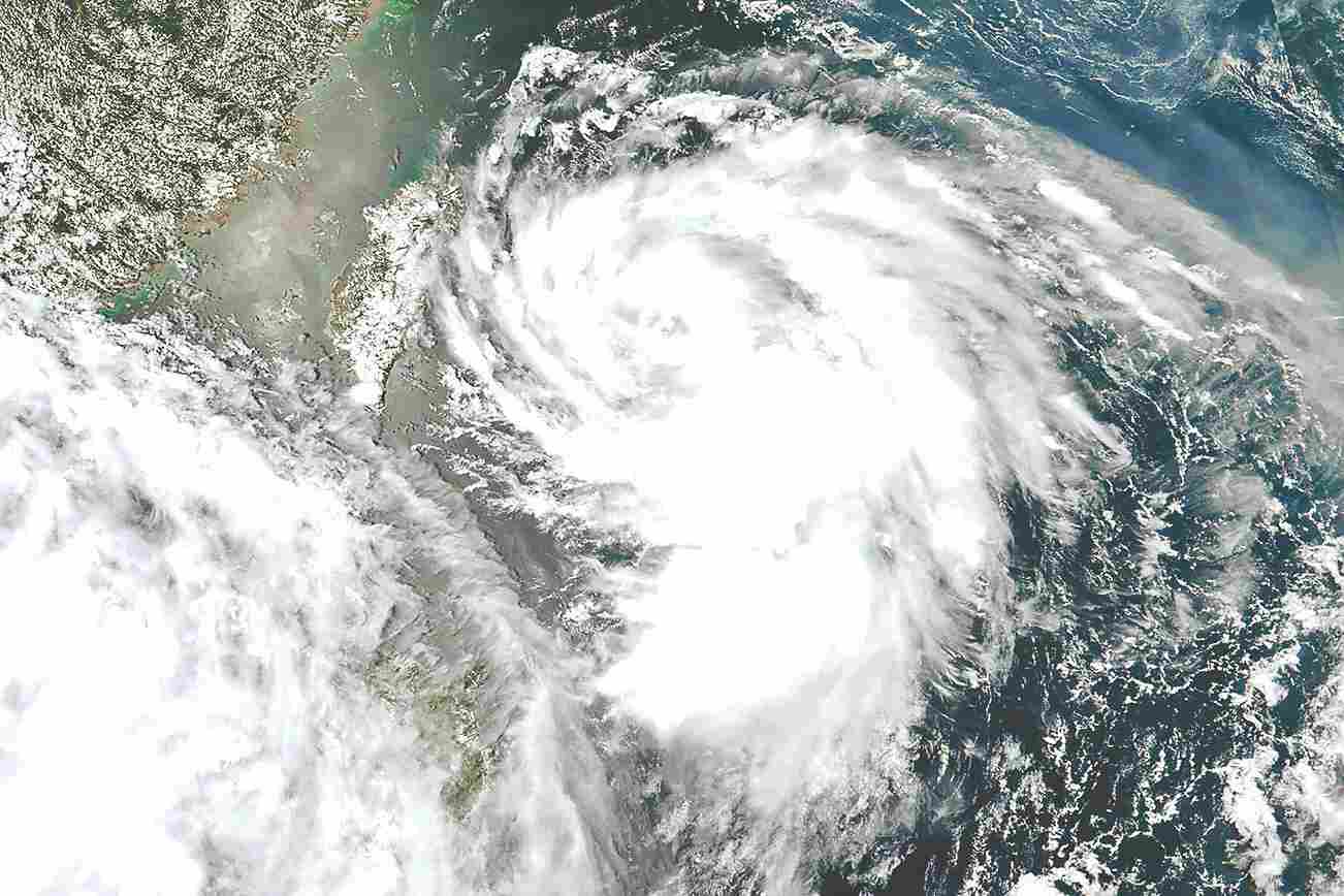 Typhoon Trami approaching south China island city