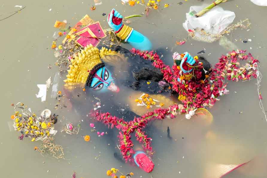 Goddess Kali idol immersion in Kolkata