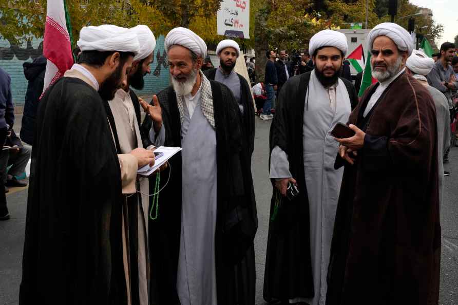 Clerics attend an annual rally IN tEHRAN