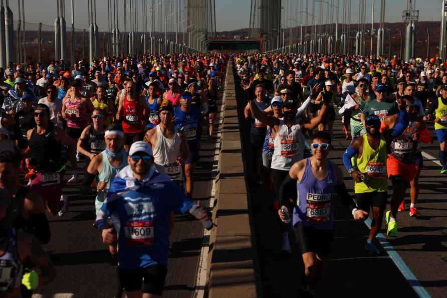 Runners during the New York City Marathon,