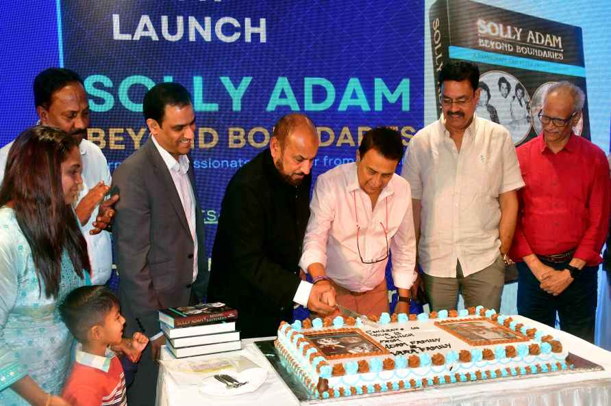 Sunil Gavaskar at Solly Adam's biography release event