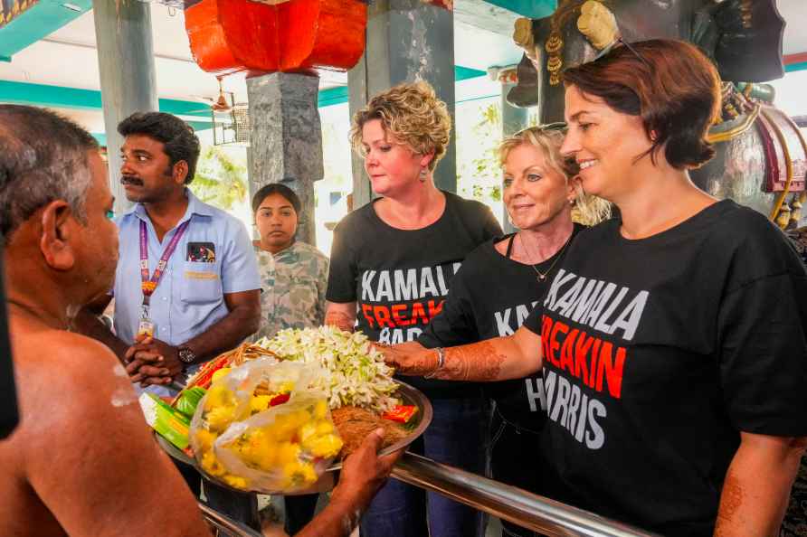 Fans at ancestral village of Kamala Harris