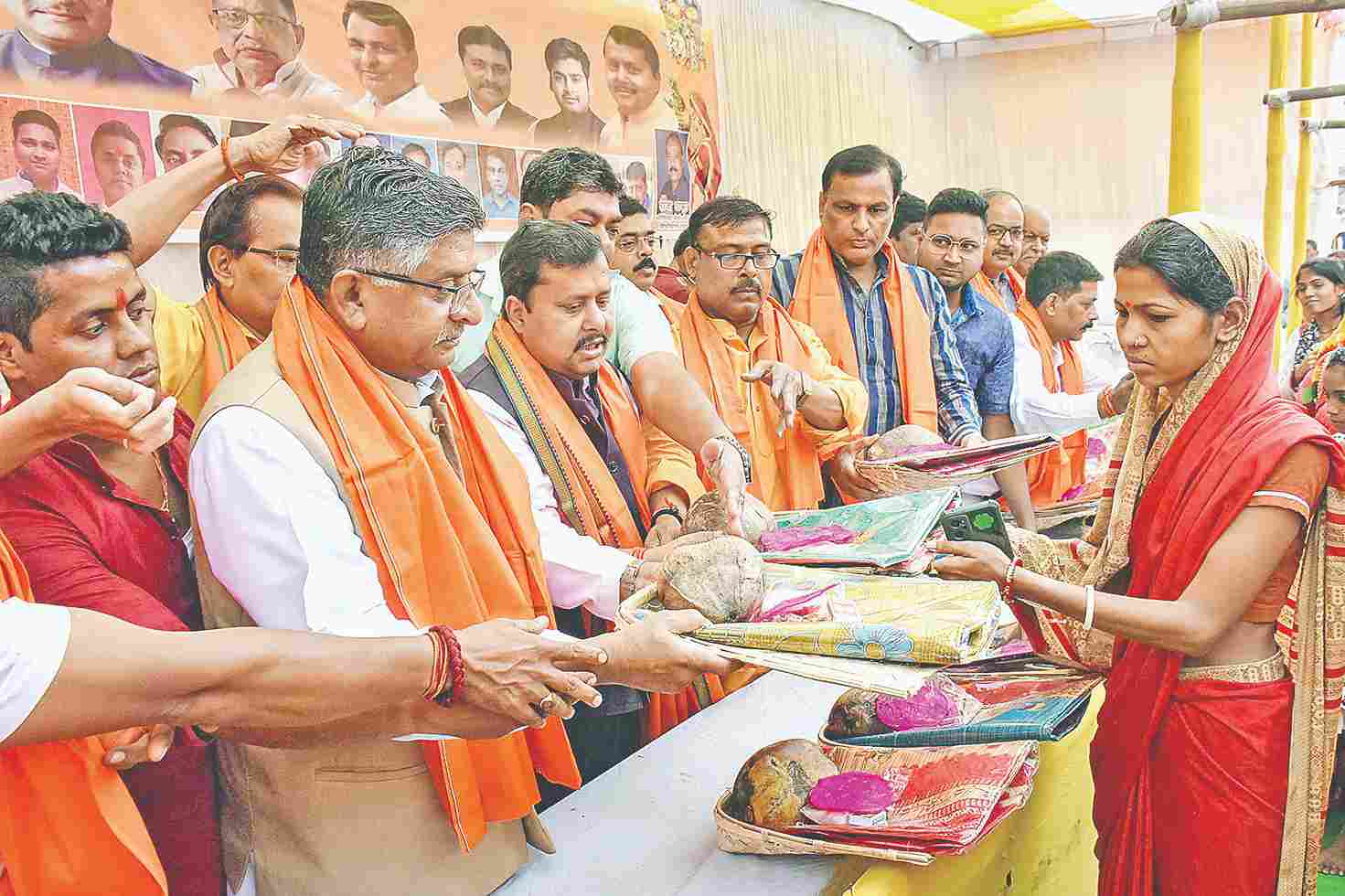 BJP MP  Ravi Shankar Prasad distributes Chhath Puja essentials to underprivileged in Patna