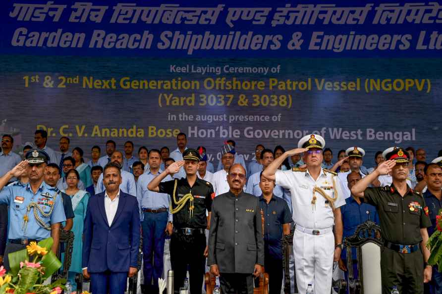 Keel laying ceremony of 2 offshore patrol vessels