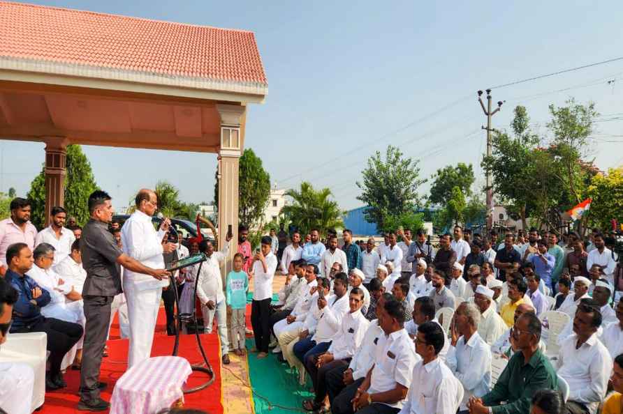 **EDS: IMAGE VIA @PawarSpeaks** Baramati: NCP chief Sharad Pawar...