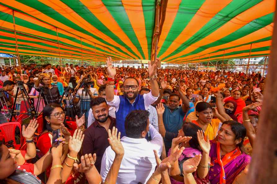 Diplu Ranjan Sarmah at election rally