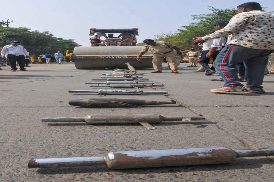 Motorcycle silencers destroyed in Indore