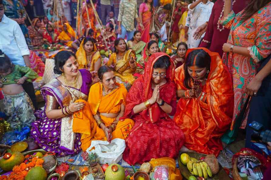 Atishi at Chhath Puja