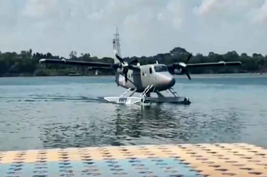 Seaplane trial run in Srisailam