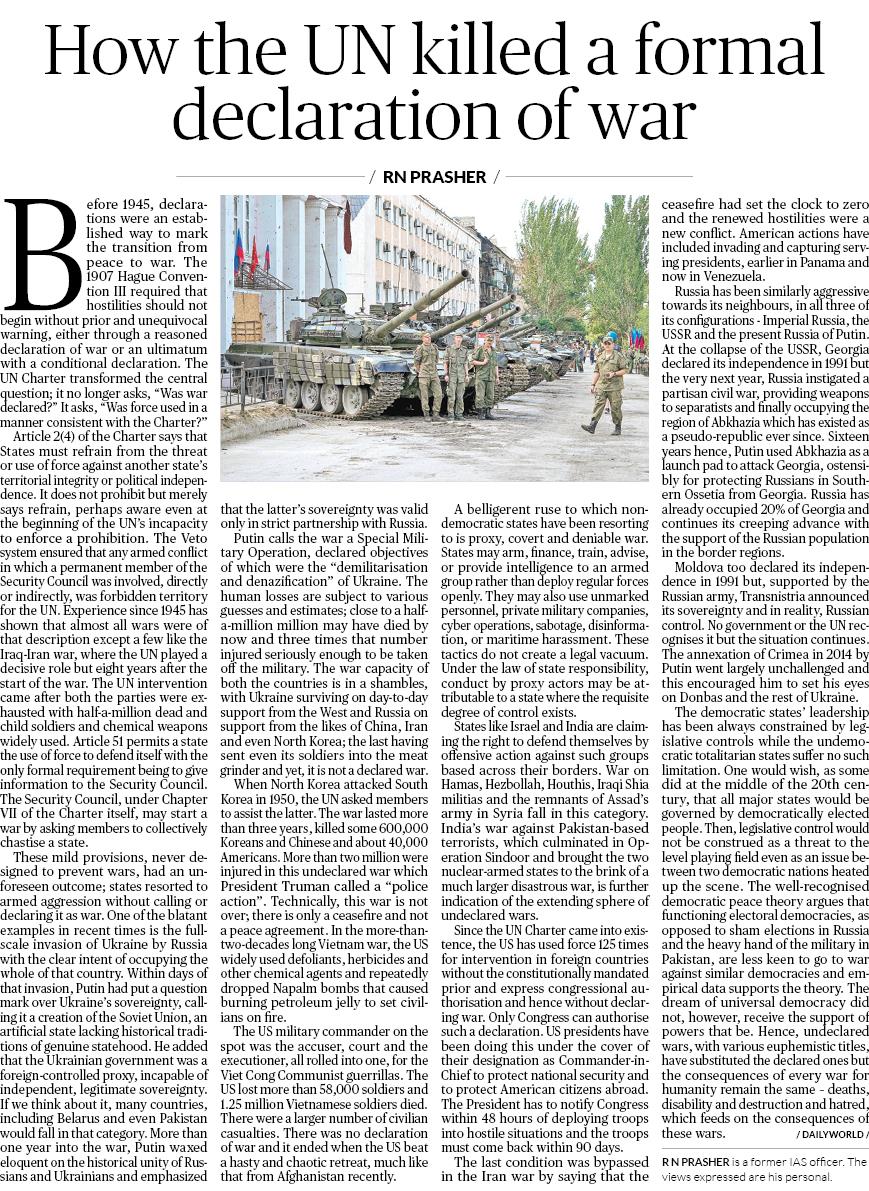 How the UN killed a formal declaration of war