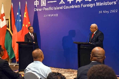 Two Chinese defence attaches kicked out by Fijian police at an event where Kamala Harris was speaking