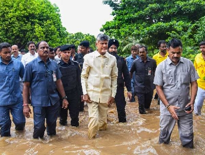 CM Chandrababu Naidu leads from front to provide relief to flood-hit people