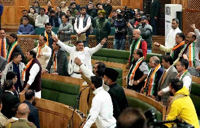 Ruckus in J&K Assembly, BJP MLAs marshalled out