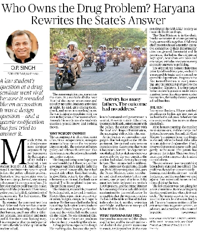 Who Owns the Drug Problem? Haryana Rewrites the State’s Answer